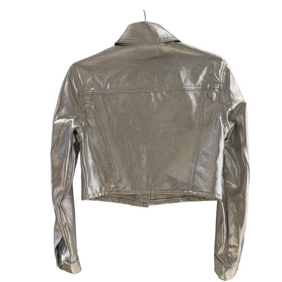 ZARA METALLIC SILVER JACKET  XS NEW WITH TAGS - Picture 2 of 8